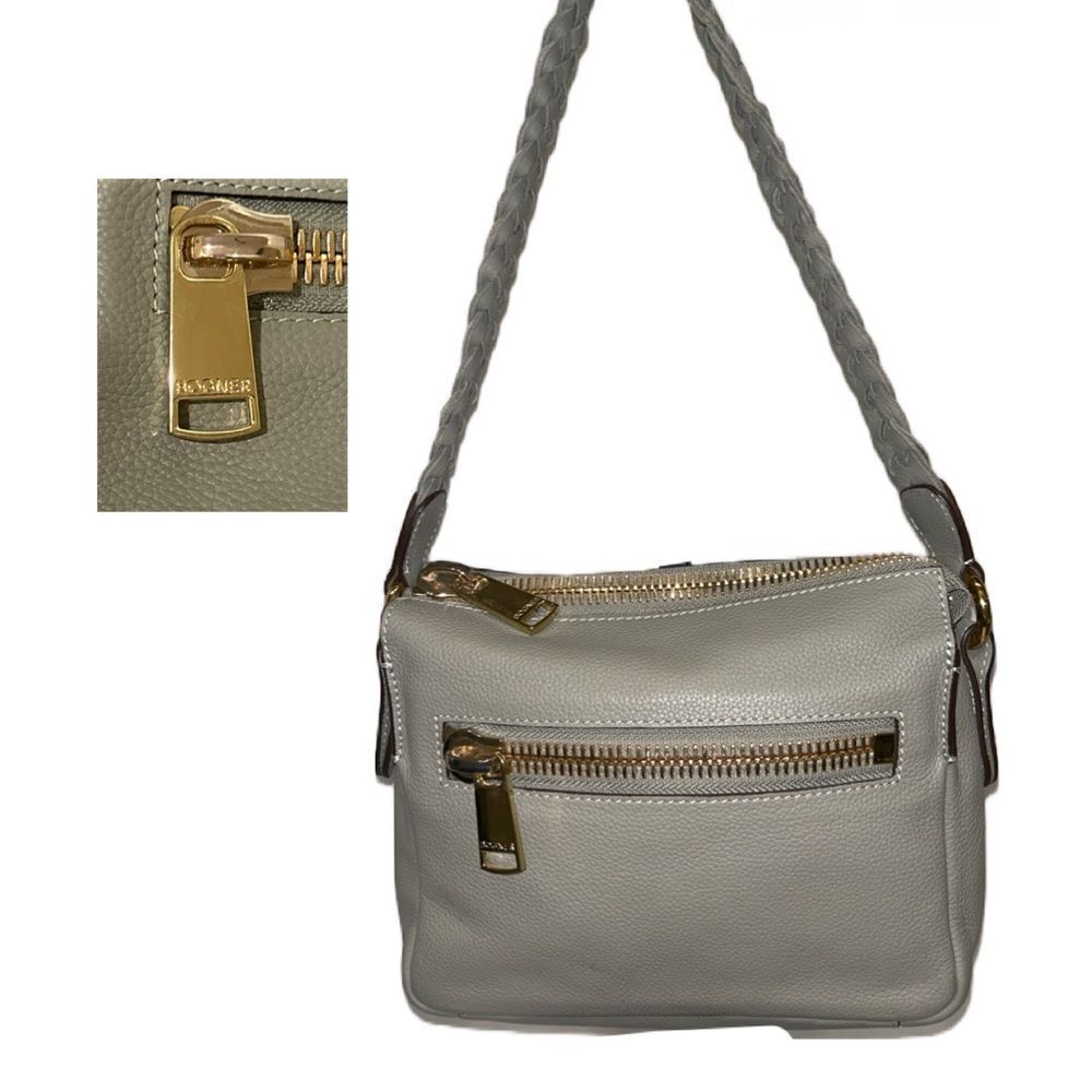 BOGNER Gray 100% Leather‎ Shoulder Bag